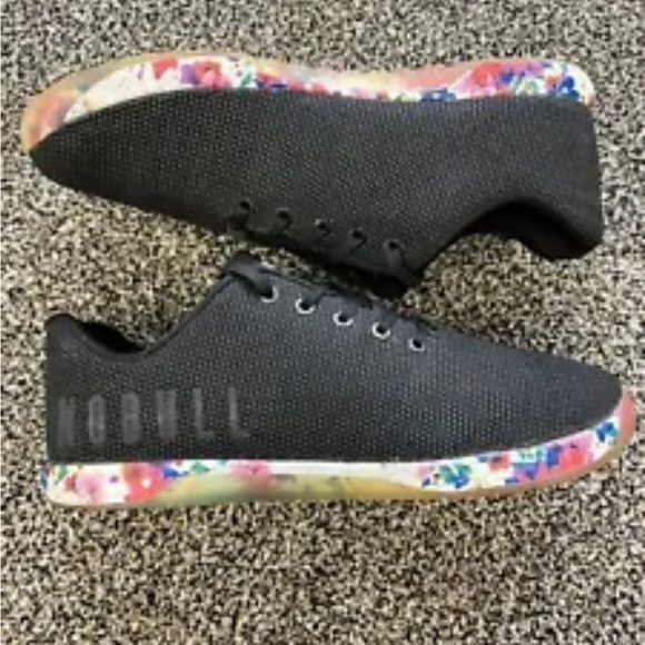 Nobull Mens Black Superfabric Floral Lace Up Training Sneakers Size 12 - Picture 3 of 9